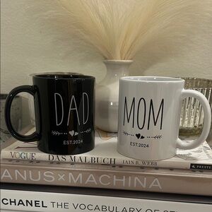 Black and White Dad and Mom Mugs